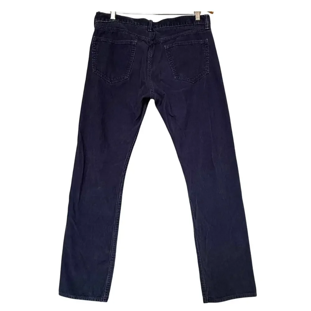 Banana Republic Corduroy Straight Pants 34x31 Navy Blue Pima Cotton Preppy